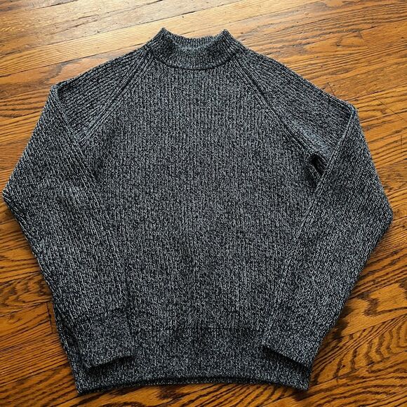Uniqlo Mid-Gauge Mock Neck Long Sleeve Knitted Sweater Men's M Blue Relaxed - Picture 1 of 5